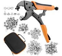 QWORK® Kit di bottoni a pressione con pinza per la riparazione di coperture per barche, tele, teloni, include 40 set di bottoni automatici e custodia per il trasporto