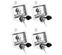 QWORK Kit di chiavistello a T in acciaio inox, 4 serrature e 8 chiavi, perfetto per camper, camper e rimorchi