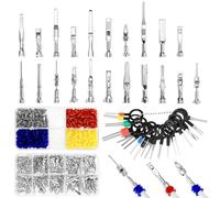 QWORK® Kit di connettori a cavo da 708 pezzi - include 290 terminali a cavo da 1-3,5 mm, 400 tubi isolanti e 18 estrattori per aghi - per elettricità automobilistica, moto e ATV