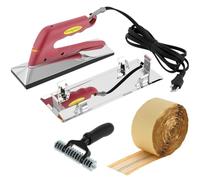 QWORK Kit di ferro da stiro per moquette da 25,4 cm, 800 W, con 4 impostazioni di calore, nastro di giunzione per tappeti da 18 m e rullo di cucitura extra largo