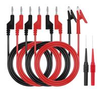 QWORK® Kit di puntali per multimetro, cavi di prova con spina a banana da 1 m, puntali a coccodrillo, aghi sostituibili
