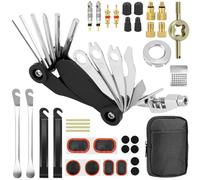 QWORK® Kit di Riparazione per Biciclette, Strumento per Biciclette 17 in 1, Set di Strumenti per Biciclette,Kit Riparazione Pneumatici Bici