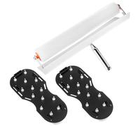 QWORK® Kit di Strumenti per Cemento Autolivellante, Gunite Spike Scarpe per epossidici Pavimenti,Rullo di ventilazione 50 cm con paraspruzzi