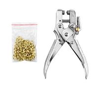 QWORK® Kit Pinza per Occhielli, Pinza Occhiellatrice per Tessuti in Pelle da 16 cm, 5 mm Occhielli, Per Riparazione Decorazione Cinture Abiti Tessuto Pelle