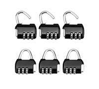 QWORK® Lucchetto combinazione a 3 cifre, Piccolo lucchetto per bagagli da viaggio, valigie, armadietti - Nero