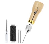 QWORK® Macchina da Cucire a Mano con 2 Aghi - Ideale per Tessuti Spessi e Pelle