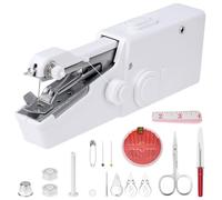 QWORK® Macchina da Cucire Portatile Mini Elettrica - Kit Completo con Accessori per Riparazioni Rapide & Fai-da-Te - Cucitrice Manuale a 2 Velocità per Tessuti, Jeans e Tende, Batterie Non Incluse