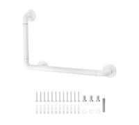 QWORK® Maniglia per doccia, maniglia per vasca, 60 x 40 cm, portata 150 kg, bianco, superficie antiscivolo, per corrimano scale, vasca da bagno