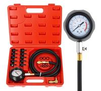 QWORK® Manometro per la pressione dell'olio, 140 PSI / 10 Bar, set di test per la pressione dell'olio nei cilindri motore con 10 adattatori, ideale per auto, moto e trattori