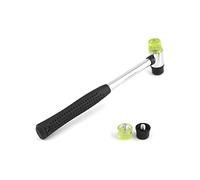 QWORK Martello Gomma, 25mm Piccolo Nylon Martello Con 2 Testine Di Ricambio Con Impugnatura In Gomma Antiscivolo Per Gioielli Strumenti Artigianali Fai Da Te Artigianato In Pelle