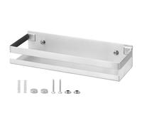 QWORK® Mensola Doccia Senza Foratura, Mensola Doccia in Acciaio Inox, Mensola Bagno Spazzolato 30 cm, Mensola Doccia con Foratura, Mensole Adesive Bagno, per Cucina Bagno
