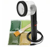 QWORK® Mini Applicatore Elettrostatico per Erba, con 4 Colori di Erba da Modellismo e Pennello, per Diorami, Plastici e Paesaggi Modello Fai da Te