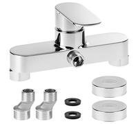 QWORK® Miscelatore doccia, Bocca G1/2", miscelatore doccia cromato a parete, cartuccia in ceramica, per acqua calda e fredda