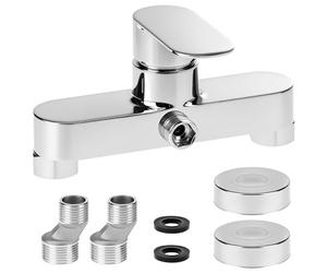 QWORK® Miscelatore doccia, Bocca G1/2", miscelatore doccia cromato a parete, cartuccia in ceramica, per acqua calda e fredda