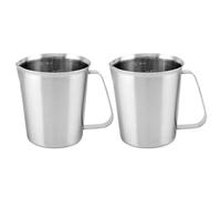 QWORK Misurino in acciaio inox da 0,5 litri con graduazioni OZ/ML, durevole, design infrangibile per casa, ristoranti, bar, 2 pezzi