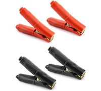 QWORK® Morsetti a Coccodrilo Elettrici per Cavi Batteria Auto, Grande Corrente Isolata 100A per Veicolo Auto, 2 Rosso + 2 Nero