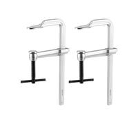 QWORK Morsetto a F resistente da 30,5 cm, confezione da 2 morsetti a barra forgiati a goccia, profondità della gola da 13,5 cm, ganasce di forgiatura professionale, binario, mandrino e maniglia