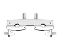 QWORK Morsetto per batteria in lega di ferro placcato con clip a doppio rilascio, resistente alla corrosione, supporto universale per Tom, campanacci, supporti per piatti da batteria, 16,3 x 8,1 x 3,8