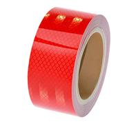 QWORK® Nastro Riflettente Adesivo 5cm x 10m, Catarifrangente Rosso ad Alta Visibilità e Impermeabile per Uso Interno ed Esterno