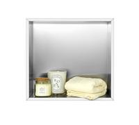 QWORK® Nicchia Doccia Incasso in Acciaio Inossidabile 304, Modanatura Monopezzo, per Articoli Toeletta, 32x30x12 cm