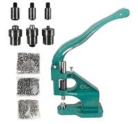 QWORK® Occhiellatrice con 3 Matrici e 1500 Occhielli (6/10/12mm) per Striscioni/Insegne/Tende da Sole/Poster/Tende, Grommet Eyelet Punch Kit