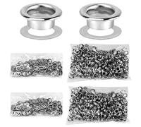 QWORK Occhielli Rondelle Kit, 1000 Pieces occhielli e 1000 Pieces rondelle, 6 mm, per scarpe, etichette in pelle, tela e cinture, creazione artigianale, argento