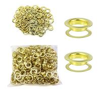 QWORK Occhielli Rondelle Kit, 500 pezzi occhielli e 500 pezzi rondelle, 10 mm, per scarpe, etichette in pelle, tela e cinture, creazione artigianale, Gold