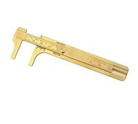 QWORK® Ottone Calibro A Corsoio Righello da 4" / 10cm, Strumento di misurazione del righello Scale doppie mm/pollici per misurare pietre gioielli