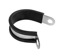 QWORK - P clips Fascette stringitubo, fascette in acciaio rivestite con gomma, 25mm, 10 pezzi