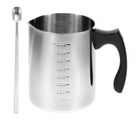 QWORK® Pentola per sciogliere cera 1000 ml, pentola candele in acciaio inox con manico resistente al calore e scale, sciogli cera con cucchiaio