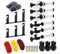 QWORK Photo Backdrop 3 Roller System - Montaggio manuale a parete e | Supporto per sfondo per studio fotografico, video, live streaming, con 6 barre di espansione e 3 catene