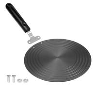 QWORK® Piastra Adattatore per induzione, 24 cm Nero Adattatore induzione a Disco Piatto con Manico Rimovibile, per Piani Cottura a induzione e a Gas