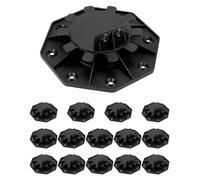 QWORK® Piedistalli per terrazze regolabili da 15 pezzi 30-60 mm, adatti per tavole per terrazze in legno/WPC/alluminio