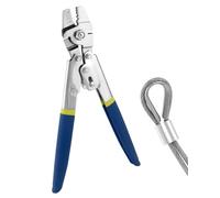 QWORK® Pinza per crimpare funi metalliche in acciaio inossidabile, per crimpare lenze da pesca, fino a 2.2 mm, con manici antiscivolo e funzione di taglio