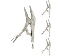 QWORK Pinze di bloccaggio originali a becco lungo, confezione da 4 pinze a becco lungo 22,9 cm, pinze a ganascia curva, 2-3/4 "Set di pinze di bloccaggio con apertura massima