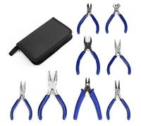 QWORK® Pinze per creazione di gioielli da 8 pezzi Set di pinze per gioielli per principianti e professionisti con custodia