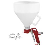 QWORK® Pistola a imbuto 6L, pistola a spruzzo per intonaco con 3 ugelli 4.0 mm, 6.0 mm, 8.0 mm, per mobili, pareti e intonaco