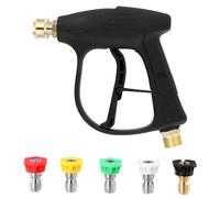QWORK® Pistola per idropulitrice con 5 Punte ugelli, Ingresso filettato M22-14, Adattatore a connessione Rapida da 1/4", 4000 PSI
