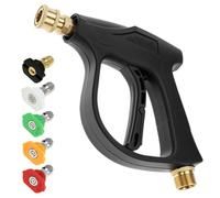 QWORK® pistola per lavaggio ad alta pressione, M22(14 mm) pistola per pulitore ad alta pressione con 5 ugelli, per pavimenti, pareti e automobili