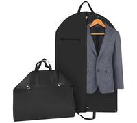 QWORK® Porta Abiti da Viaggio 100x60 cm, Borsa Abiti Pieghevole on Tasca con Cerniera per Abiti & Camicia