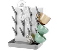 QWORK® Porta bottiglie di asciugatura verticale, scola biberon da piano di lavoro con 12 porta e ripiano superiore