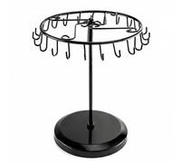 QWORK® Porta Gioielli Rotante con 23 Ganci, Organizer Gioielli da Appendere per Bracciali, Anelli, Orologi e Collane - A34,8 x L20,5 cm - Nero