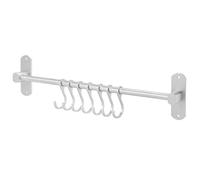 QWORK® Porta Utensili da Cucina 40 cm, Porta Utensili da Cucina Parete, Barra da Cucina Autoadesiva con 7 Ganci, Portautensili da Cucina in Alluminio