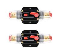 QWORK® Portafusibili con Interruttore di circuito in linea, Portafusibili in linea, 30 Amp 12-24V DC, fusibile ripristinabile manuale per car Audio Marine Boat, 2 Pack