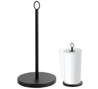 QWORK® Portarotolo da Cucina, Porta Scottex in Acciaio Inossidabile Nero, Porta Rotolo con Base Appesantita