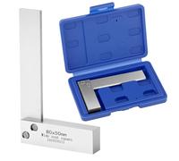 QWORK® Precision Machinist Square 80 x 50 mm - Squadra per ingegneri a 90 gradi, in acciaio temprato