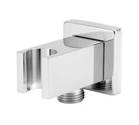 QWORK® Presa acqua doccia con supporto per doccetta, ottone G1/2", supporto per doccia universale, facile da installare