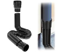 QWORK® Prolunga flessibile per grondaia rotonda, realizzata in PE, estensibile da 47 a 150 cm, per prati, pavimenti in cemento e giardini, per pluviali da 80/100 mm