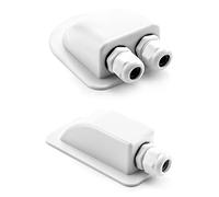 QWORK® Pssacavo per Tetto, IP68 Impermeabile 2/1 Cavo di Ingresso Resistente agli Agenti atmosferici, per Camper Caravan Barca Solare, passacavo ABS, 2 Pezzi