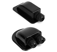 QWORK® Pssacavo per Tetto, IP68 Impermeabile 2/1 Cavo di Ingresso Resistente agli Agenti atmosferici, per Camper Caravan Barca Solare, passacavo ABS, 2 Pezzi,Nero